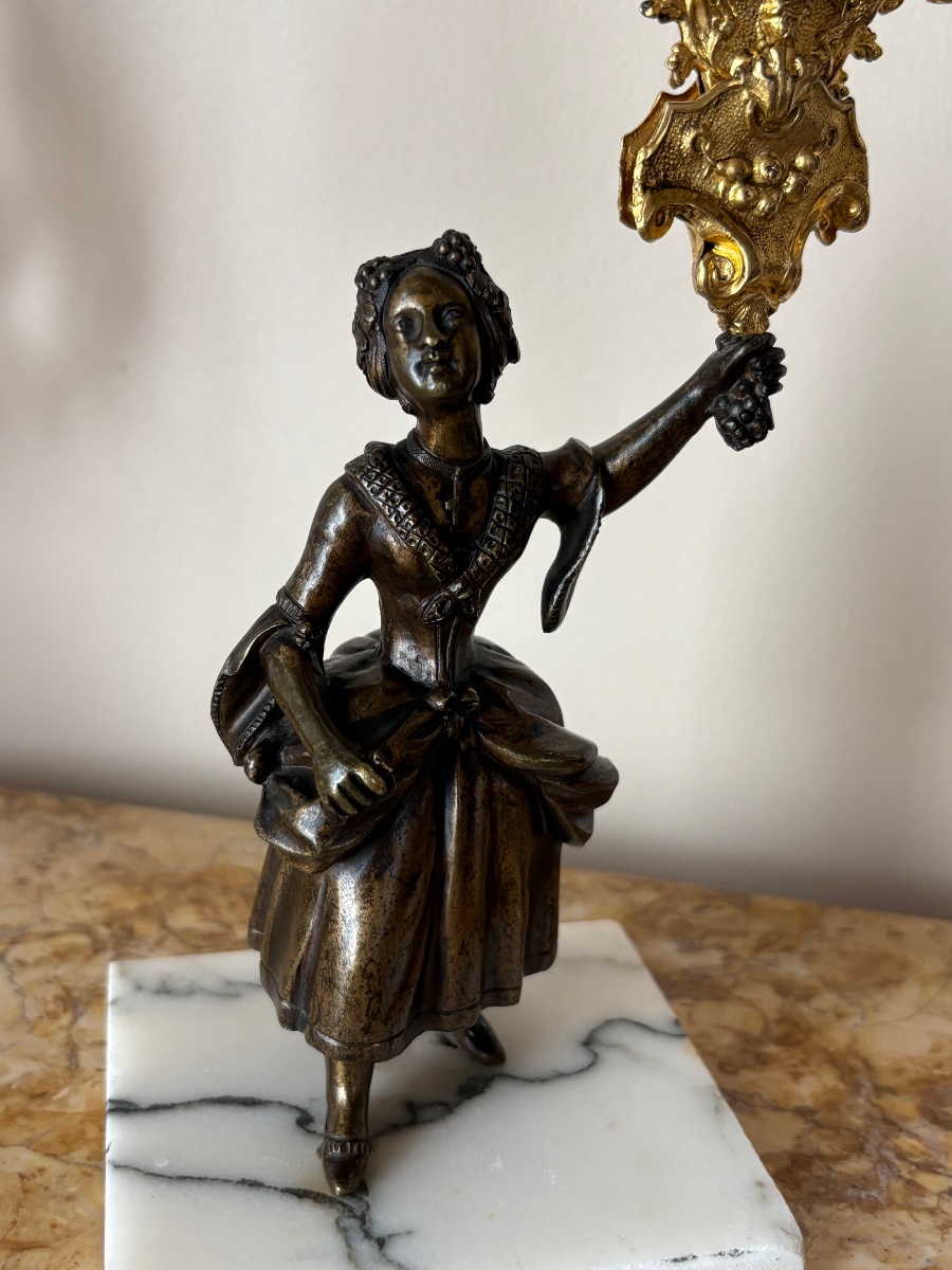 Personnages en bronze thème de la vigne et de la viticulture -photo-2