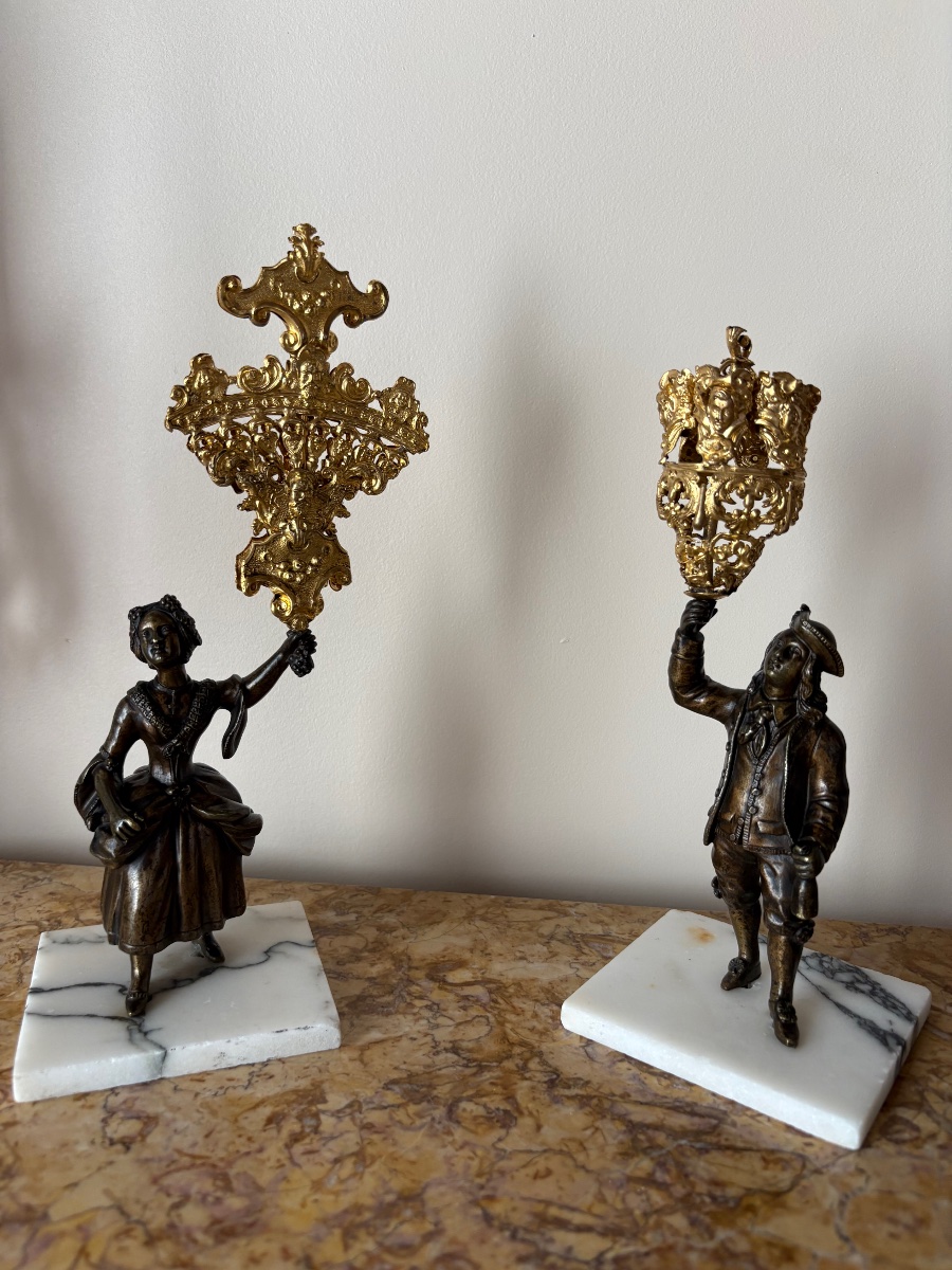Personnages en bronze thème de la vigne et de la viticulture 