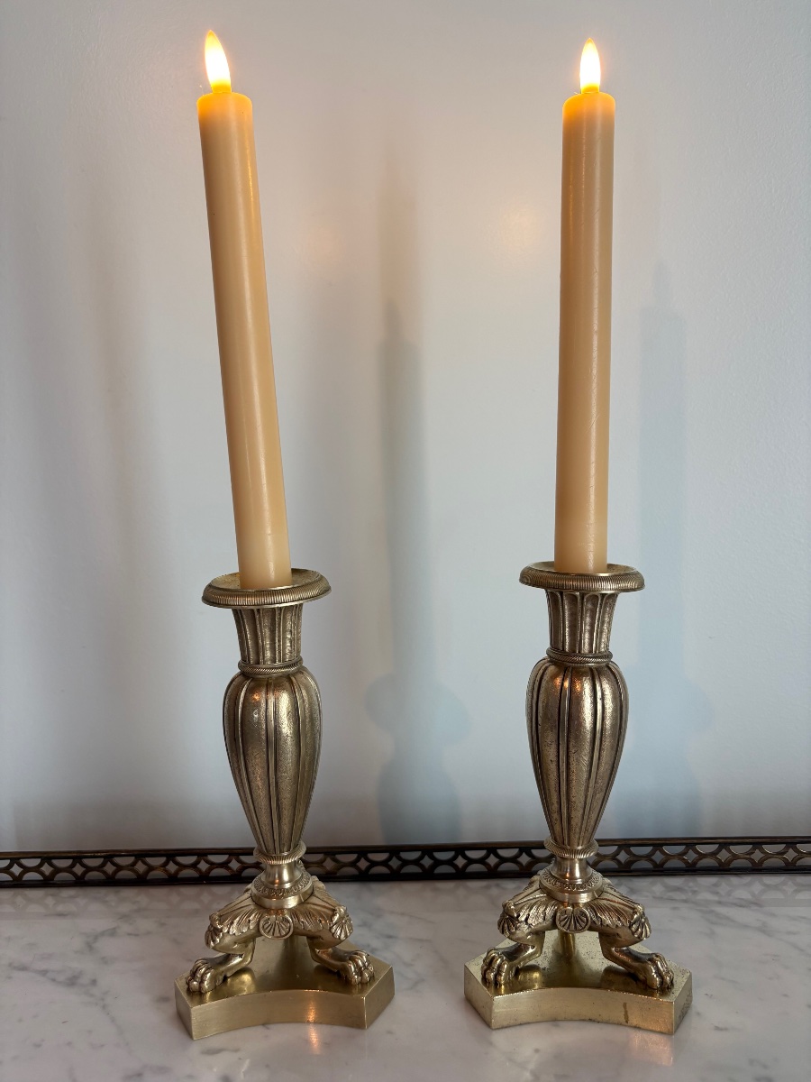 Vintage "ragots" Candlesticks From The Restoration Period -photo-4