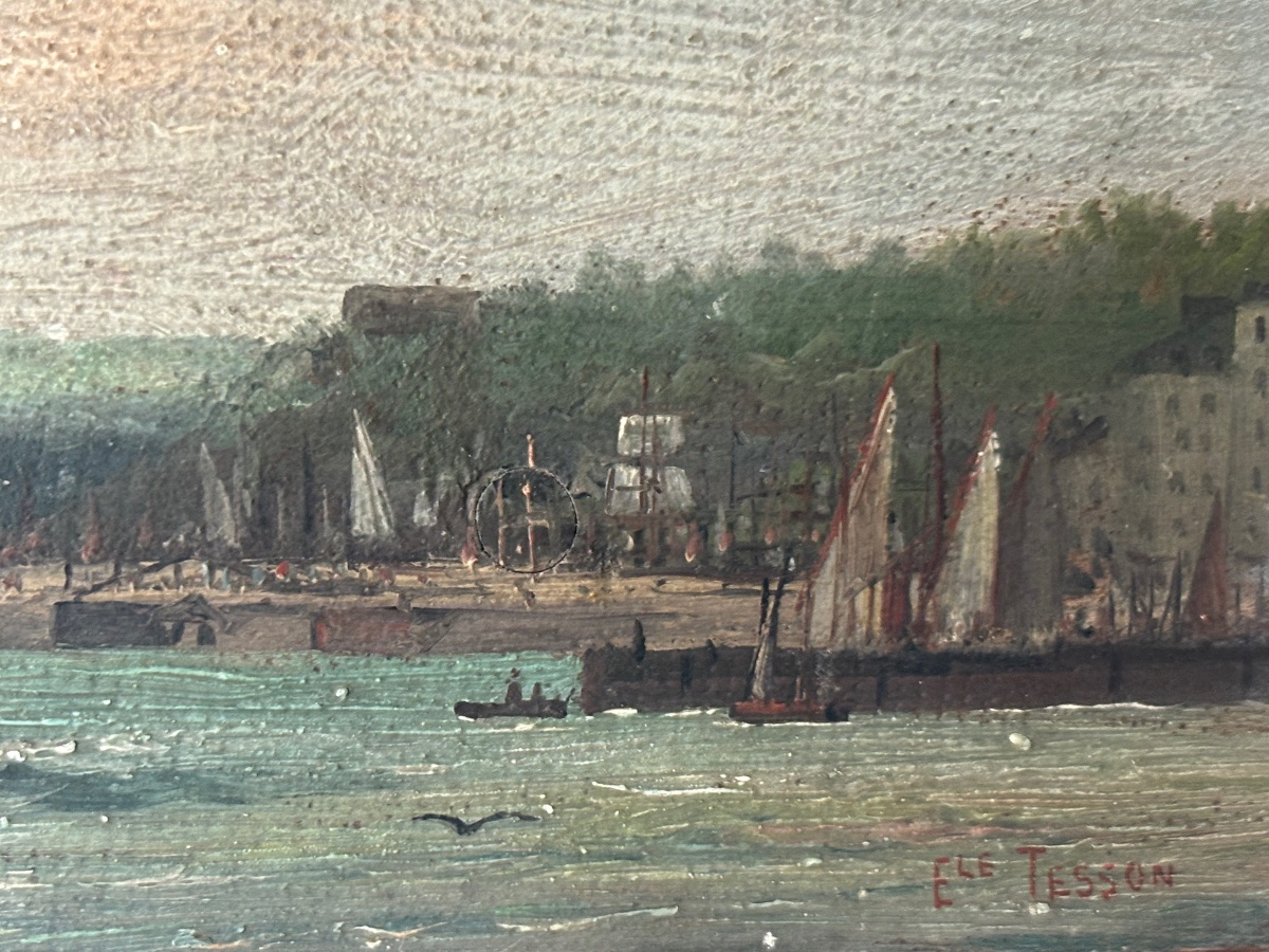 The Port Of Cherbourg: 19th-century Maritime Art By émile Tesson-photo-3
