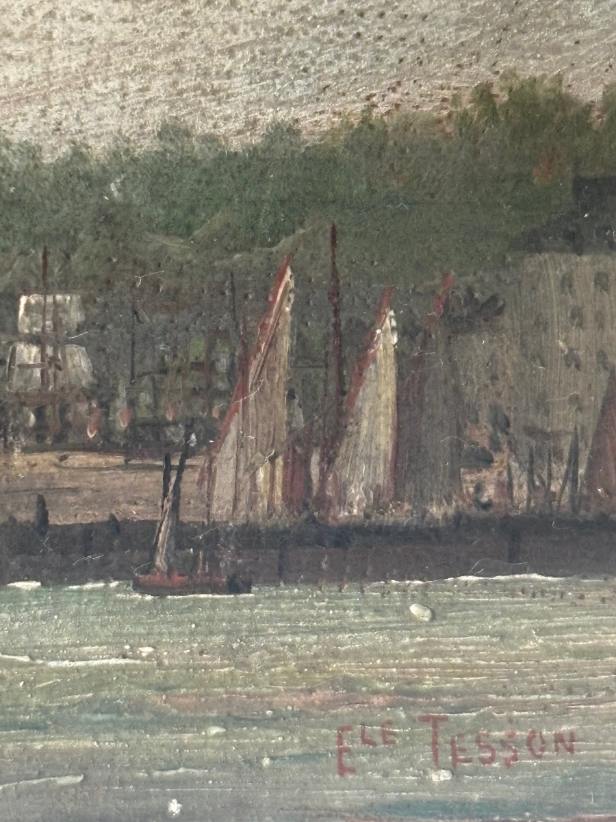 The Port Of Cherbourg: 19th-century Maritime Art By émile Tesson-photo-1