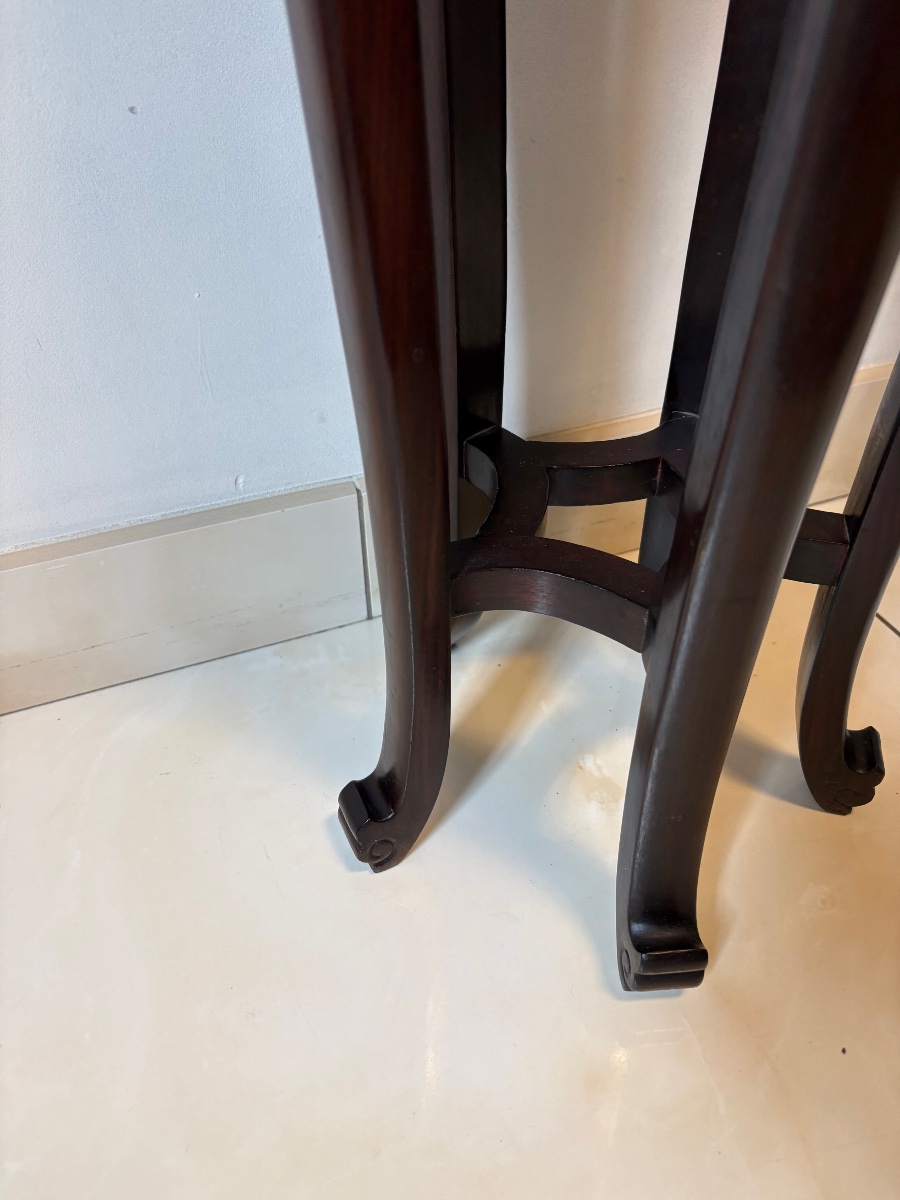 Pair Of Asian Rosewood Stools -photo-1