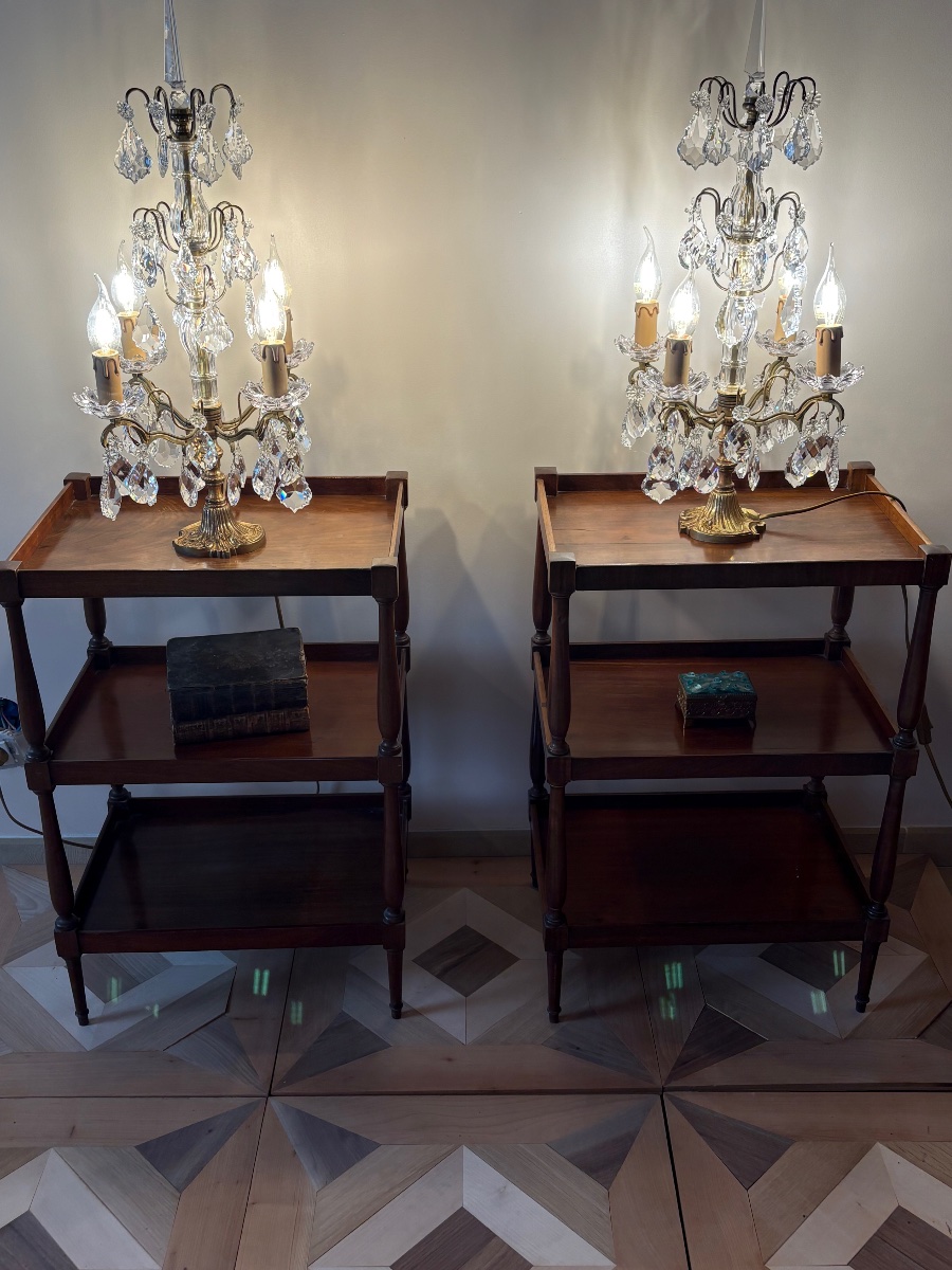 Pair Of Louis XVI Side Tables Made Of Mahogany -photo-2
