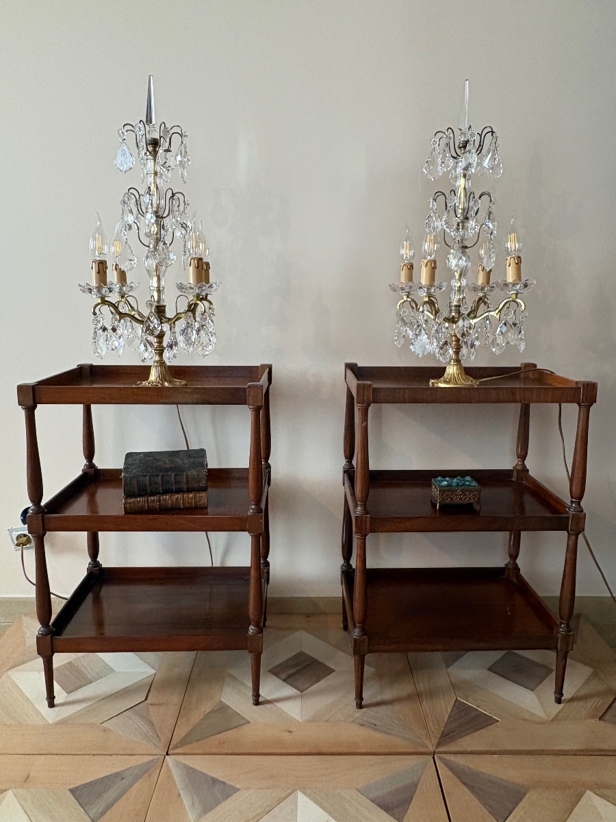 Pair Of Louis XVI Side Tables Made Of Mahogany 