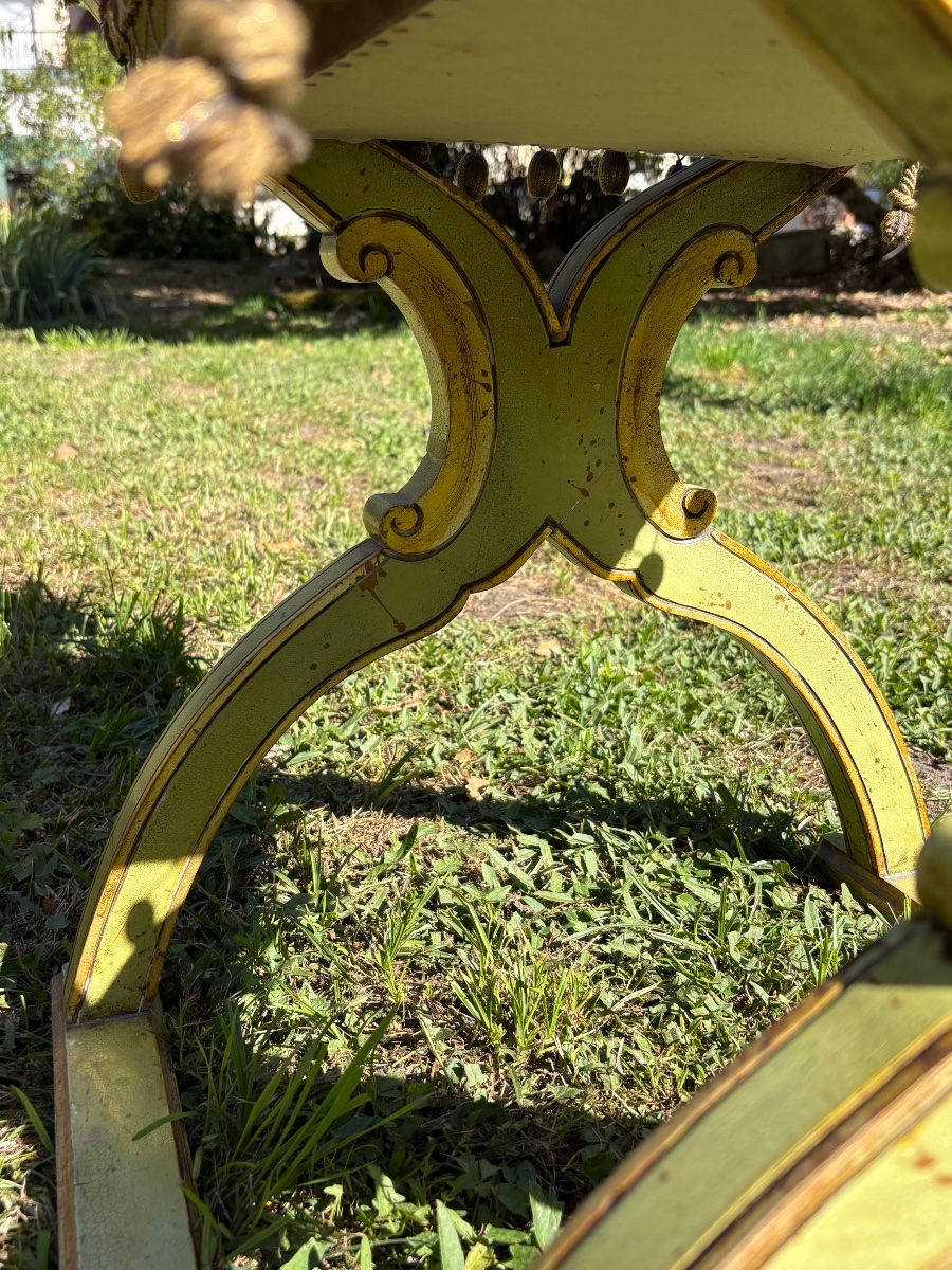 Pair Of Italian Armchairs Made Of Painted Wood Accented With Gilding -photo-6
