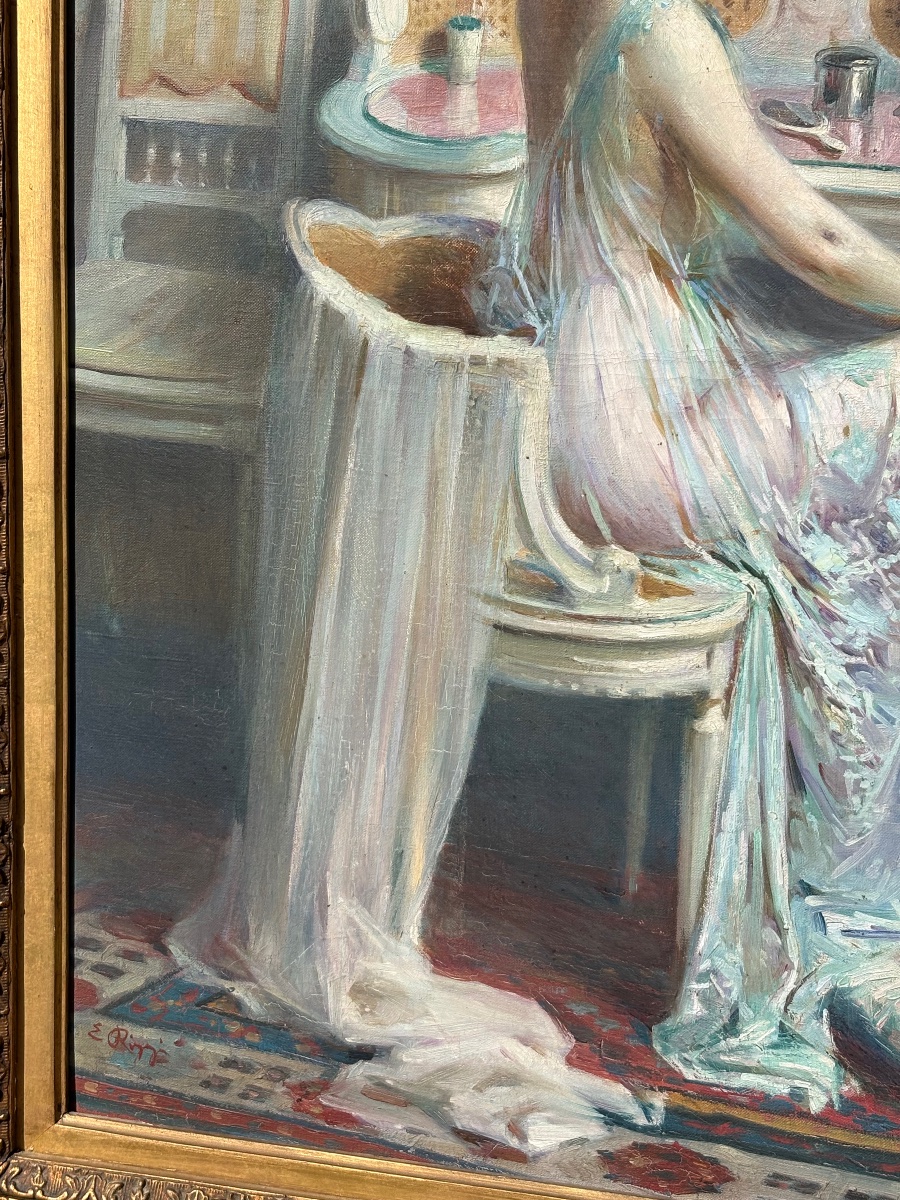 Emilio Rizzi: Woman In Front Of Her Dressing Table -photo-1