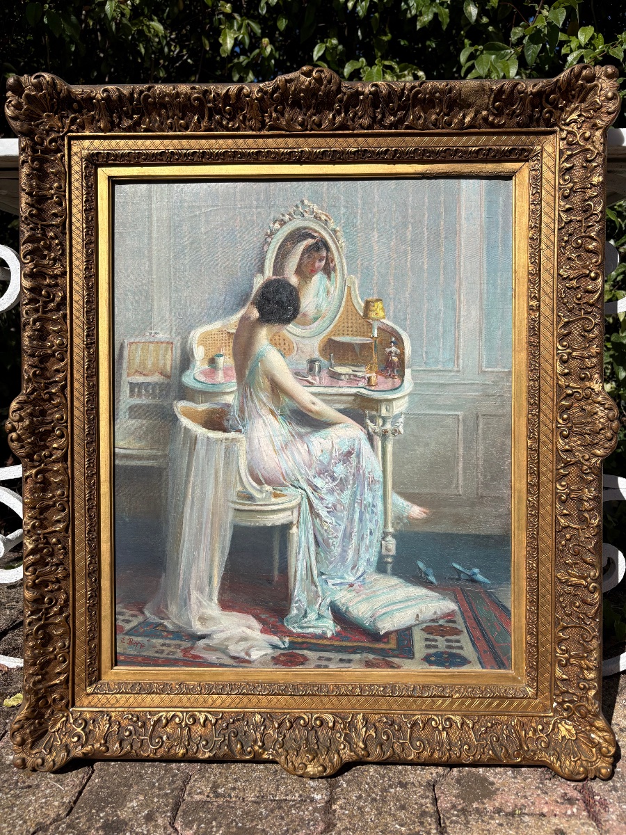 Emilio Rizzi: Woman In Front Of Her Dressing Table 