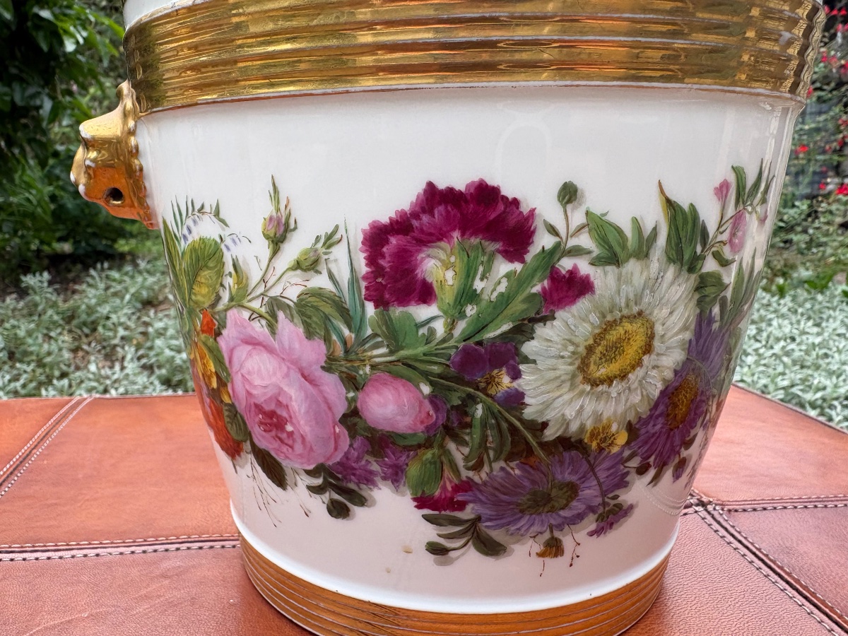Pair Of Empire-style Porcelain Planters -photo-1