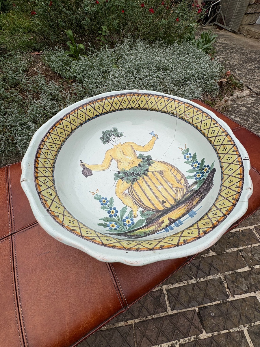 "bacchus" Nevers Bowl, 18th Century-photo-3