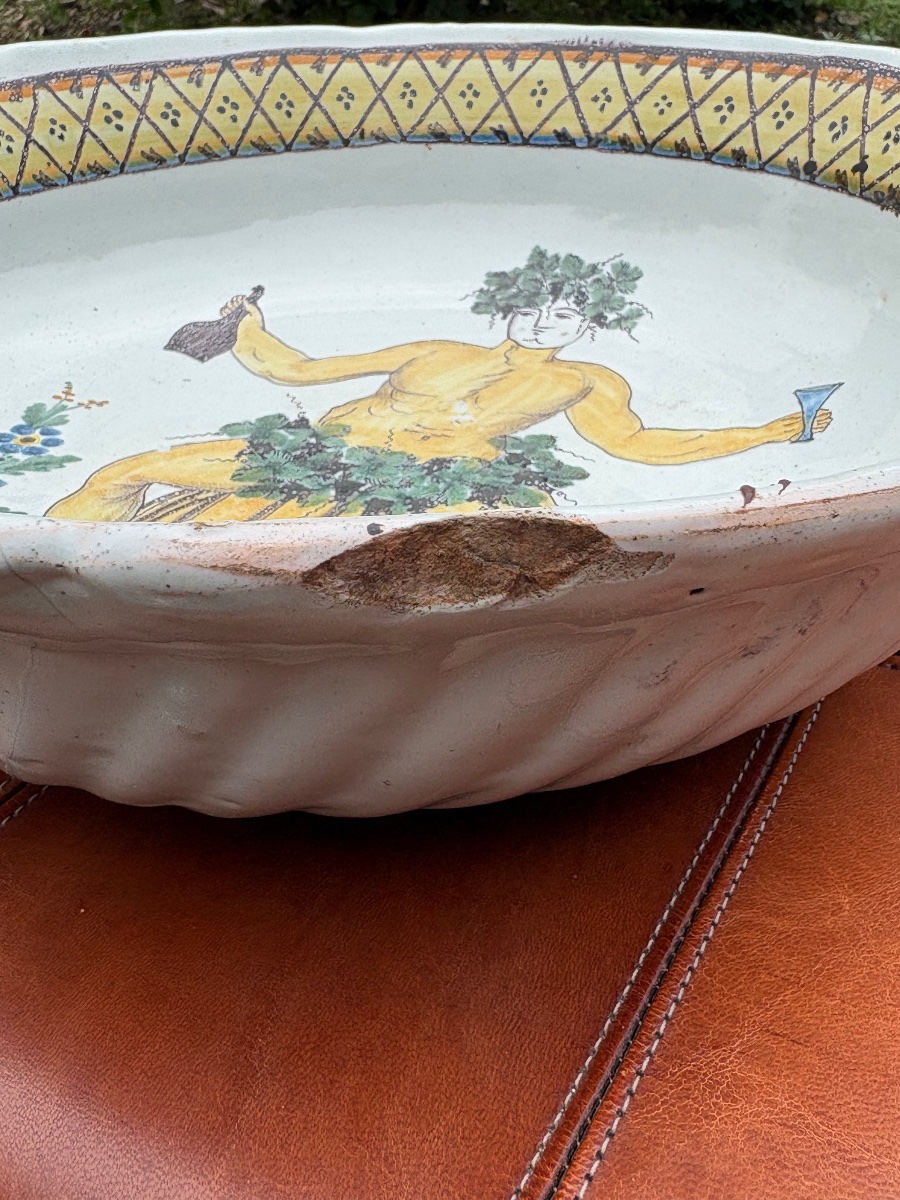 "bacchus" Nevers Bowl, 18th Century-photo-1