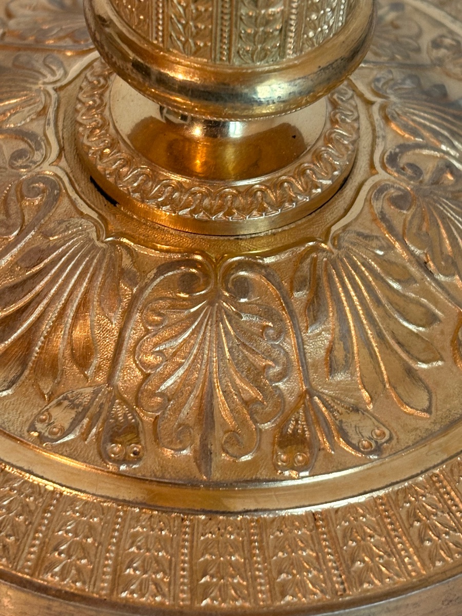 Gérard Jean Galle, Pair Of Empire-style Candlesticks -photo-2