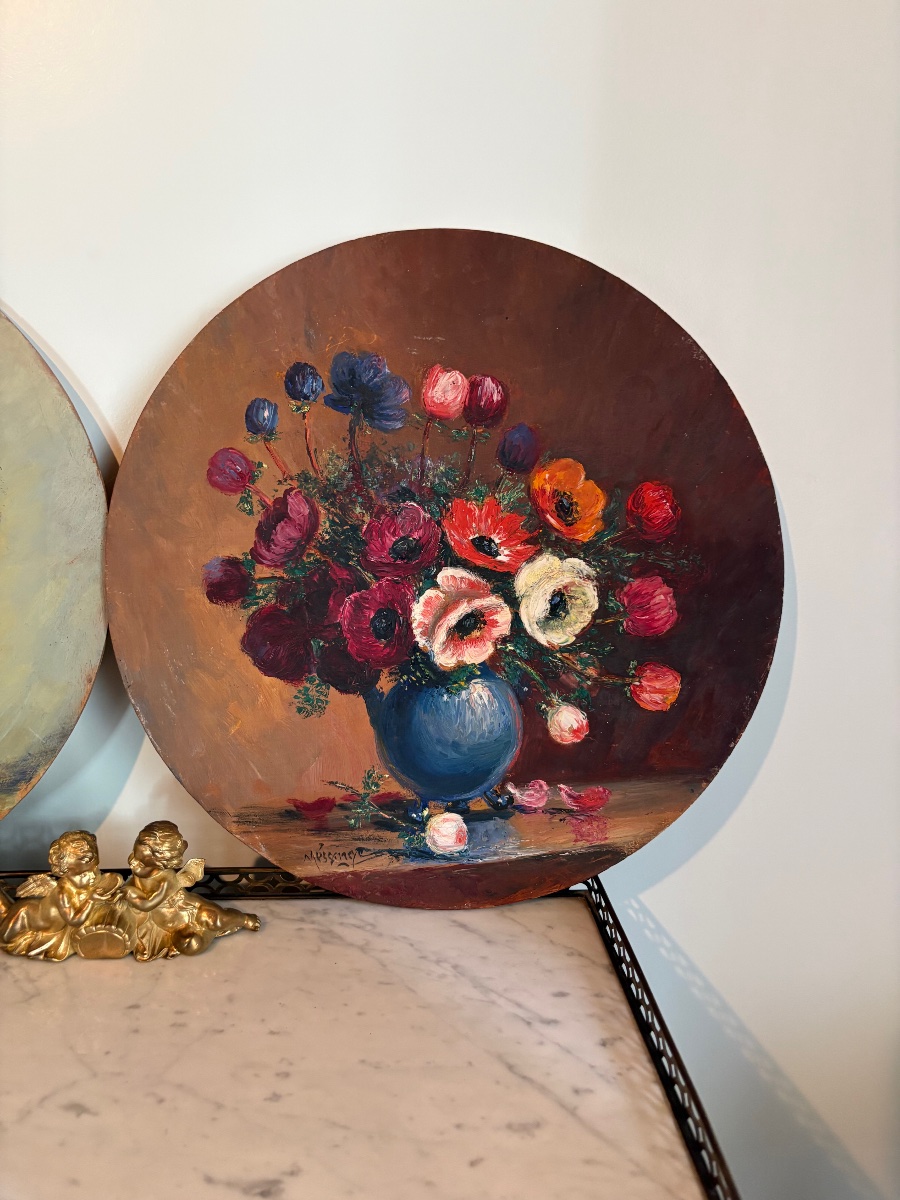Pair Of Paintings Depicting Bouquets Of Flowers -photo-4