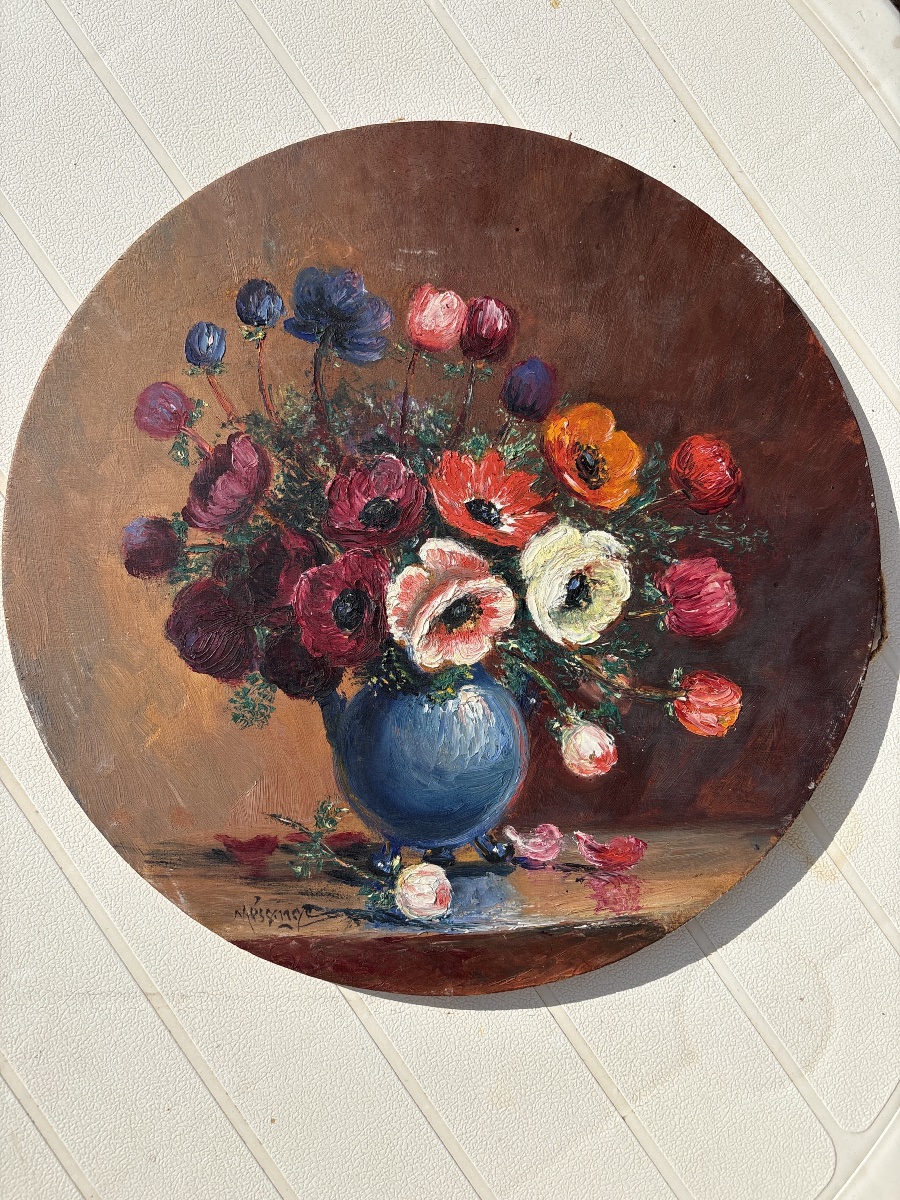 Pair Of Paintings Depicting Bouquets Of Flowers -photo-2