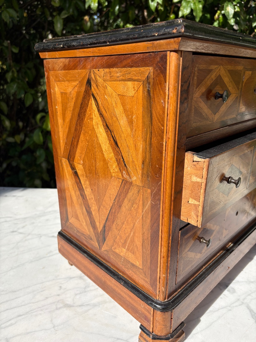 Miniature Marquetry Chest Of Drawers -photo-4