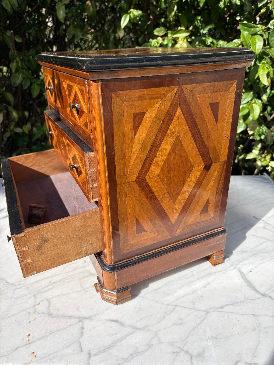 Miniature Marquetry Chest Of Drawers -photo-2