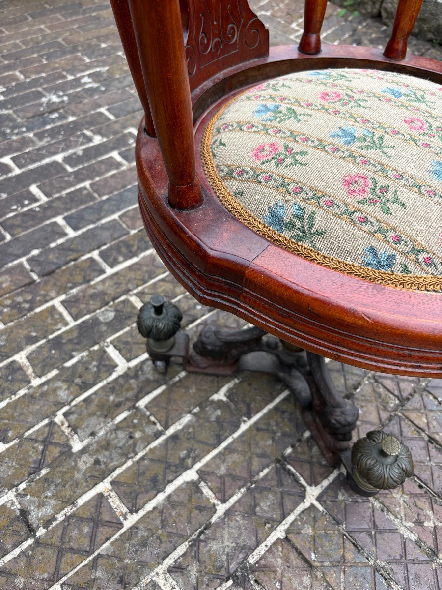 Fauteuil de bureau trois lions Empire -photo-1