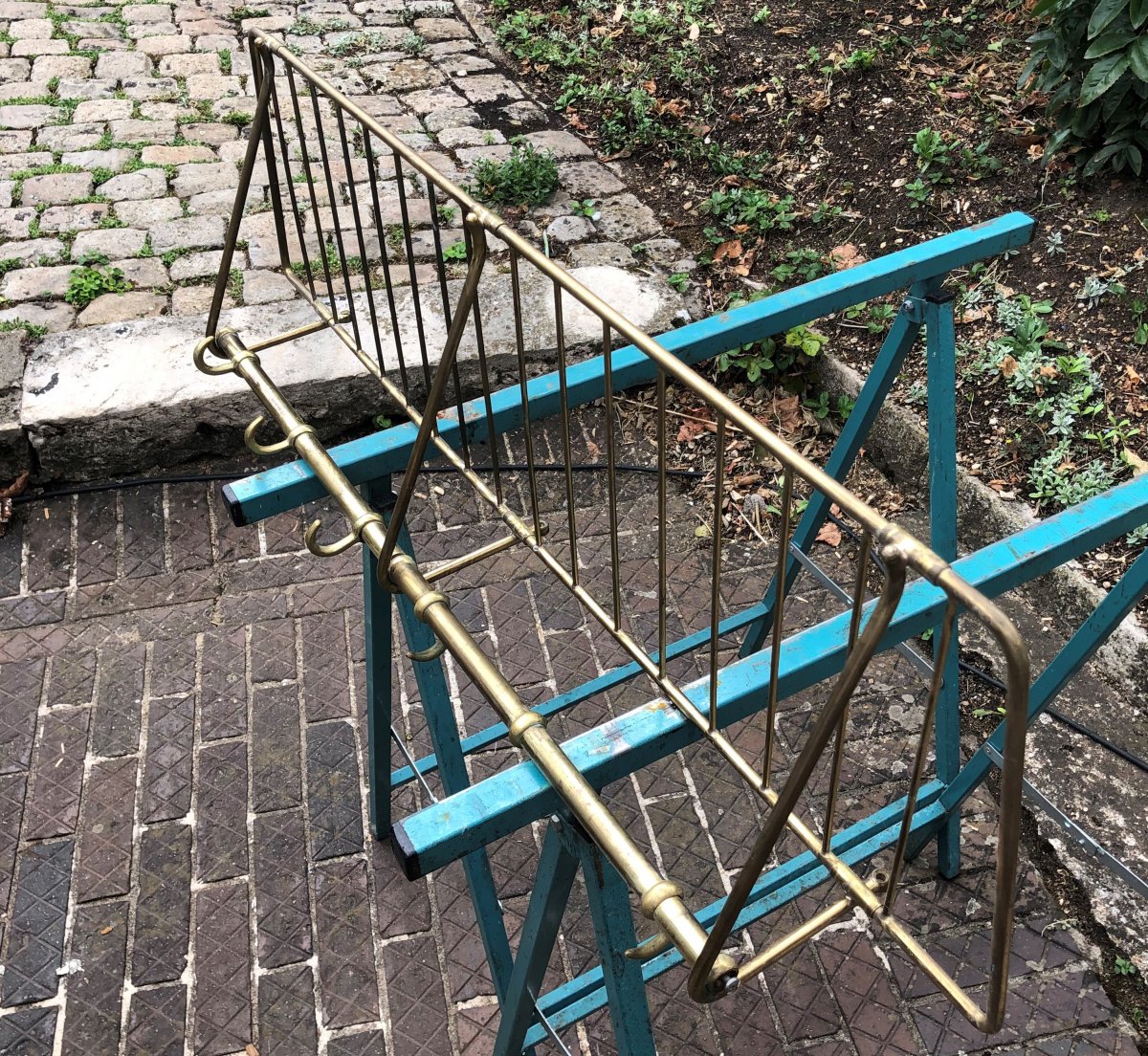 Coat Rack Shelves In Brass 1900-photo-4