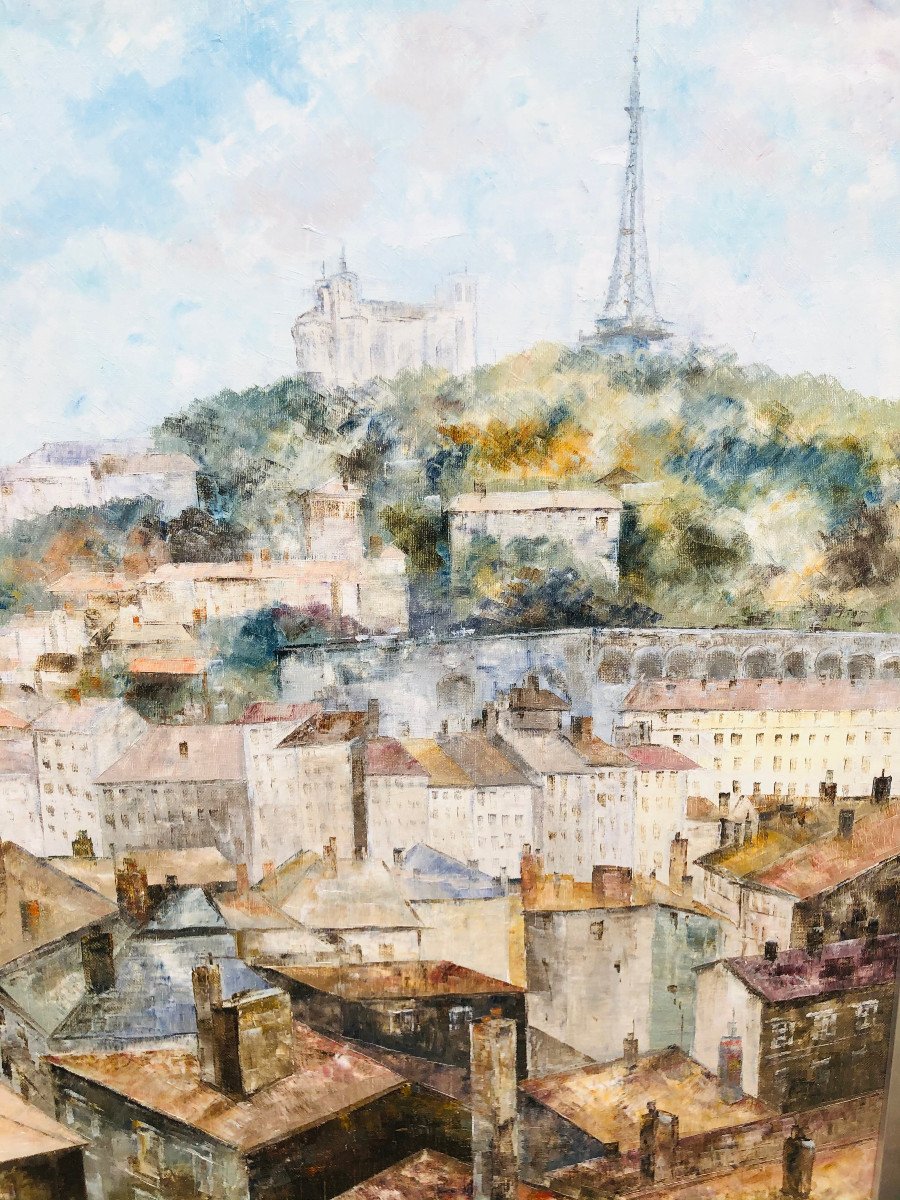 Painting Lyon The Cathedral Of Fourviere Janie Petit-photo-2
