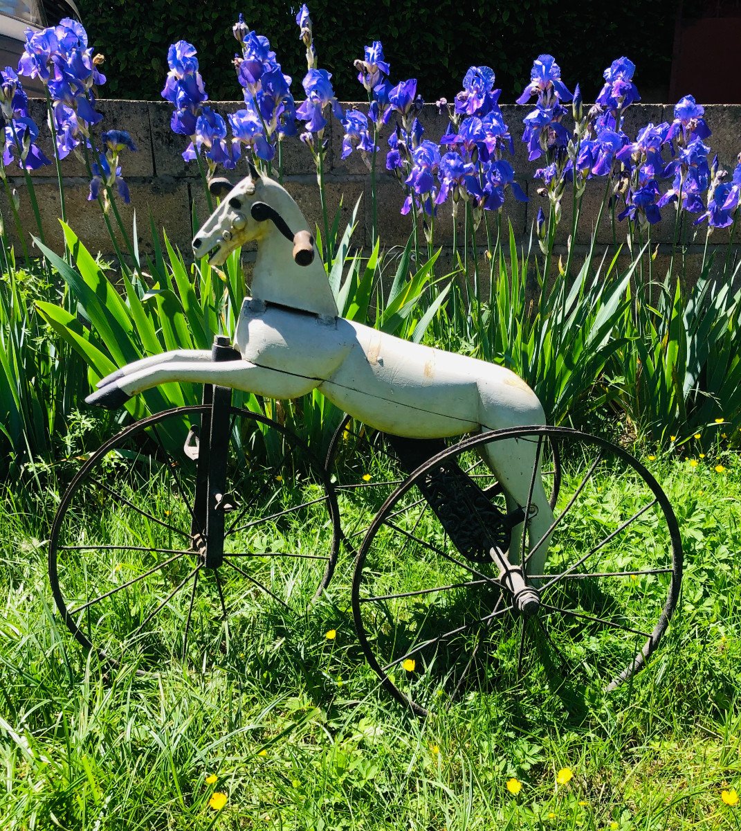 Jouet XIX ème cheval tricycle