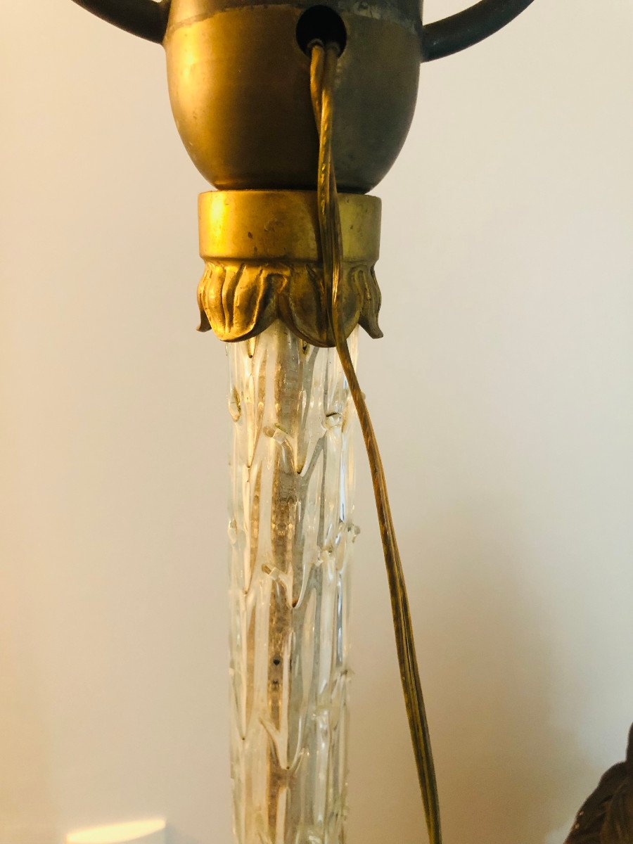 Palm Tree Floor Lamp In Glass And Bronze-photo-2
