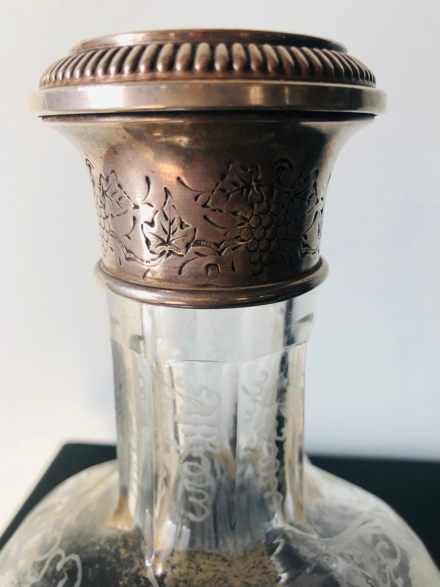 Crystal And Silver Cognac Decanter.-photo-4