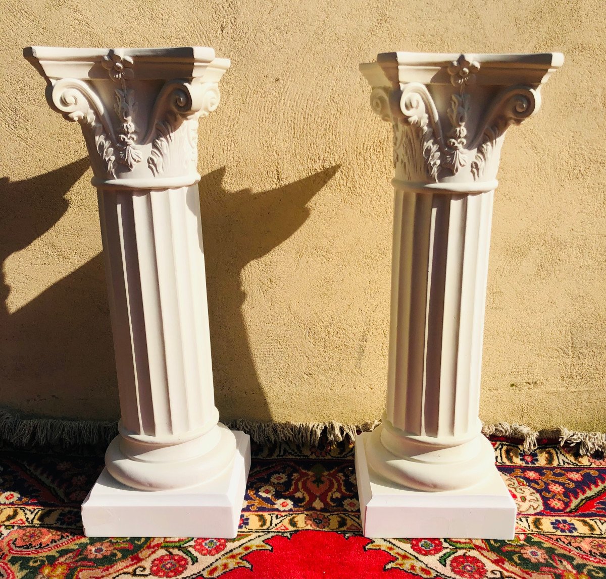 Paire de colonnes/sellettes corinthiennes.-photo-2