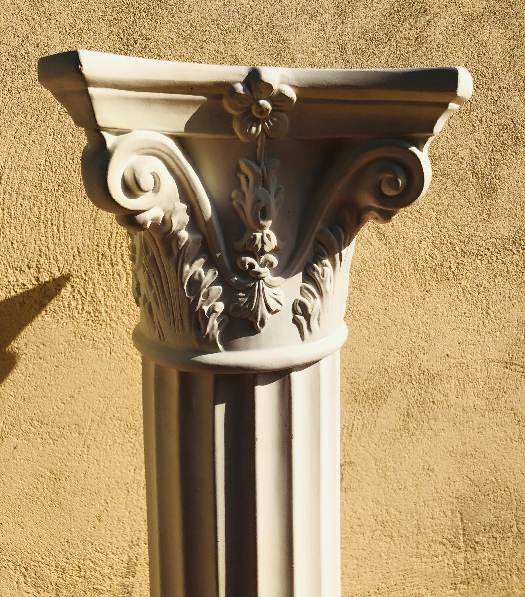 Paire de colonnes/sellettes corinthiennes.-photo-3