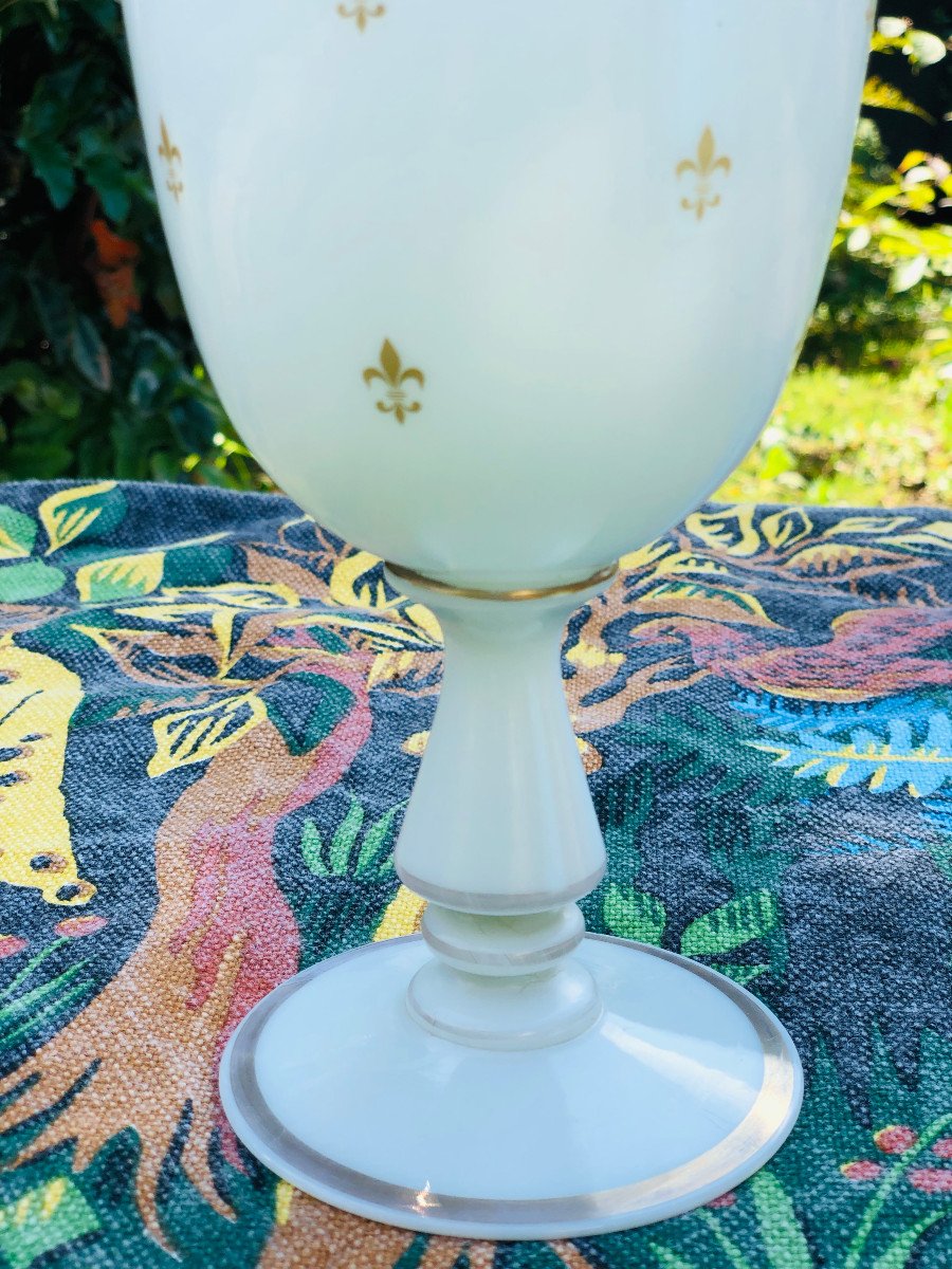 Opaline Chalice With Lily Flowers.-photo-3