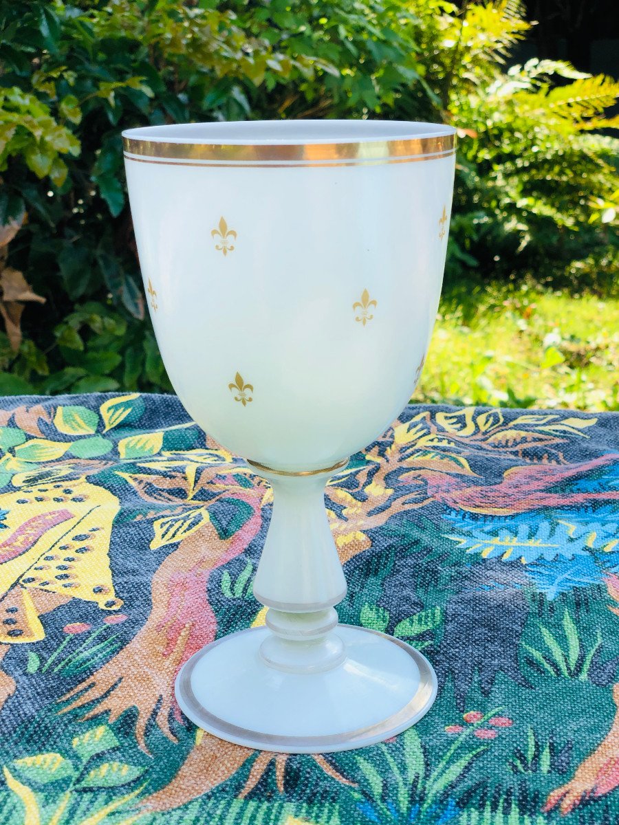 Opaline Chalice With Lily Flowers.-photo-4