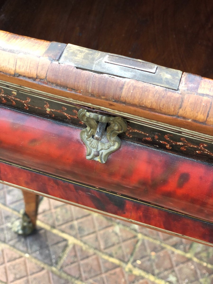 Regency Curved Chest Of Drawers Tortoiseshell Marquetry-photo-6