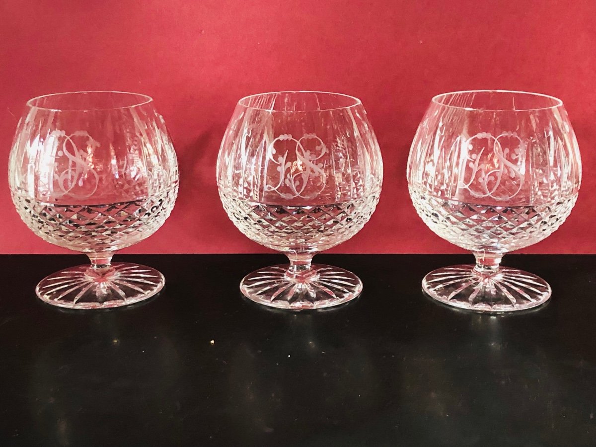 Eight Saint Louis Tommy Crystal Tasting Glasses-photo-3