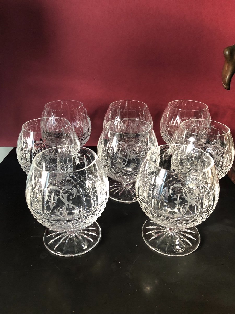 Eight Saint Louis Tommy Crystal Tasting Glasses-photo-4