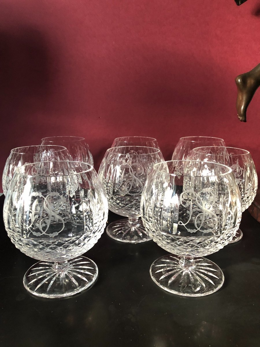 Eight Saint Louis Tommy Crystal Tasting Glasses-photo-1