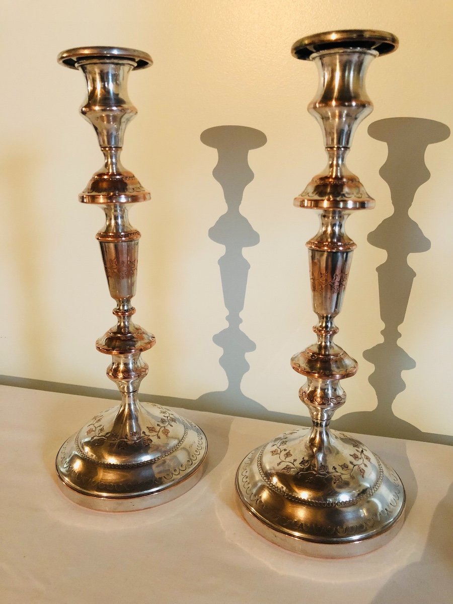 Pair Of Silver Candlesticks Dupré