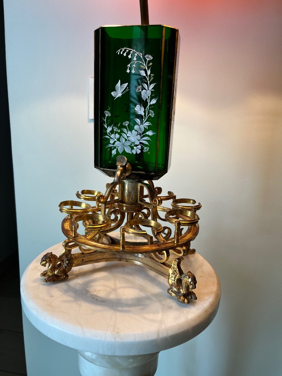 Liquor Cellar In Gilded Bronze Mounted As A Lamp-photo-2