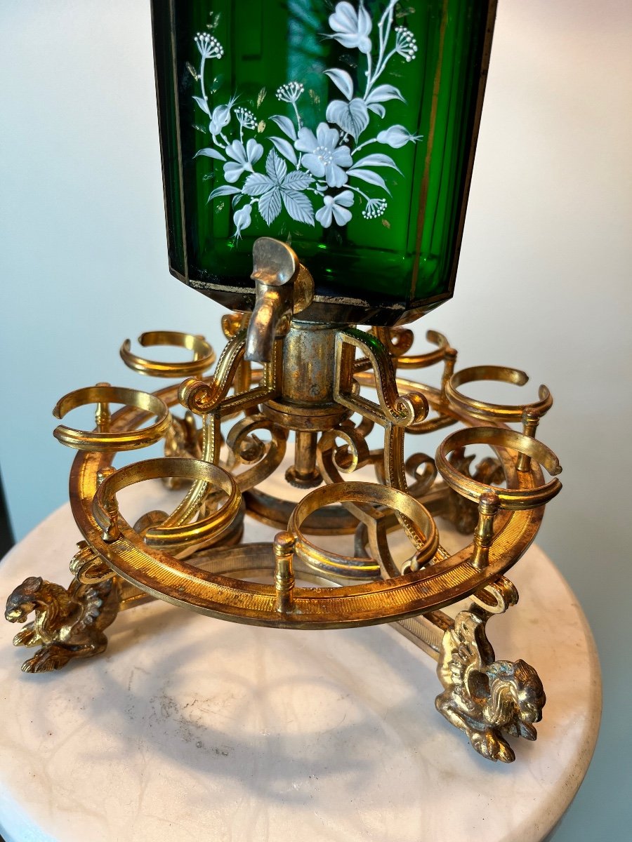 Liquor Cellar In Gilded Bronze Mounted As A Lamp-photo-3