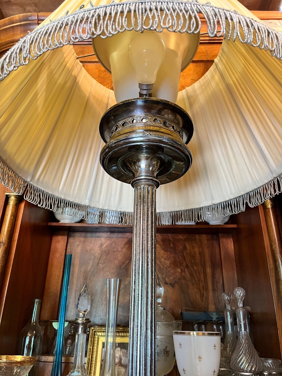 Lampe bronze argenté provenant de l’hôtel Ruhl à Nice -photo-2