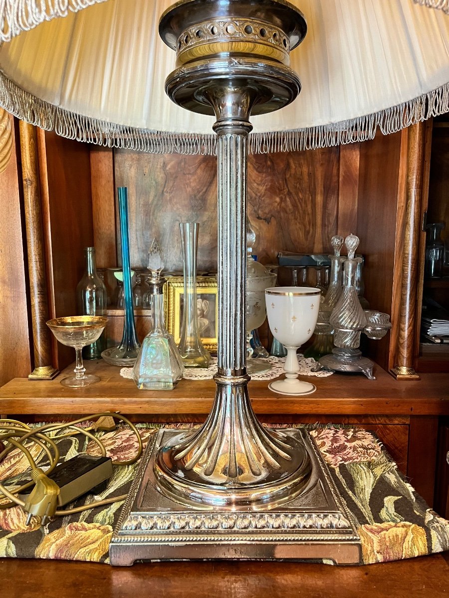 Lampe bronze argenté provenant de l’hôtel Ruhl à Nice -photo-4