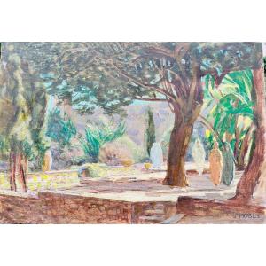 Peinture orientaliste Les jardins d’Oudayas