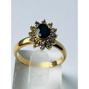 Diamond Paving Sapphire Ring 