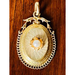 Napoleon III Gold And Pearl Pendant 