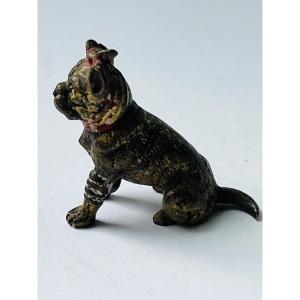 Bronze de Vienne miniature chien blessé 