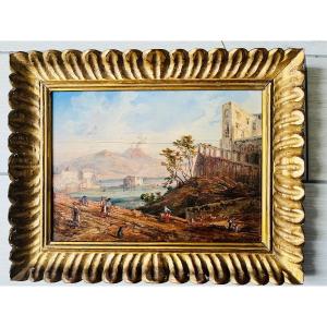 Le Vésuve et la baie de Naples Louis Thienon XIXe