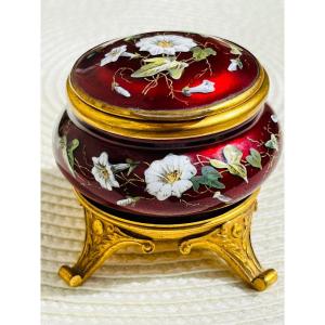Napoleon III Enameled Bronze Jewelry Box 