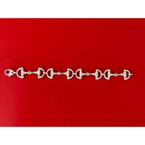 Bracelet mors à cheval argent 