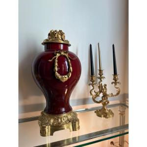 Vase Louis XVI porcelaine monture bronze 