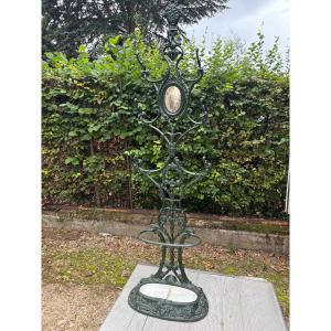 Porte manteau fonte XIXe Alfred Corneau 