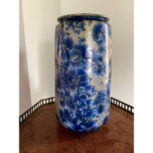 Vase cristallisation en céramique Vallauris Serafino Ferraro 