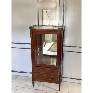 Petite vitrine Louis XVI en acajou