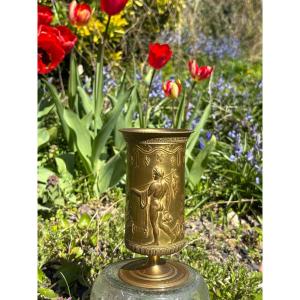 Coupe Barbedienne bronze doré scènes à l’Antique